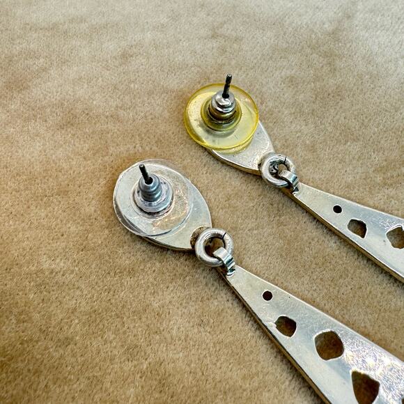 Sterling Silver 925 Dangle Pendant Drop Earrings Post Back Pierced Ears - Picture 4 of 6